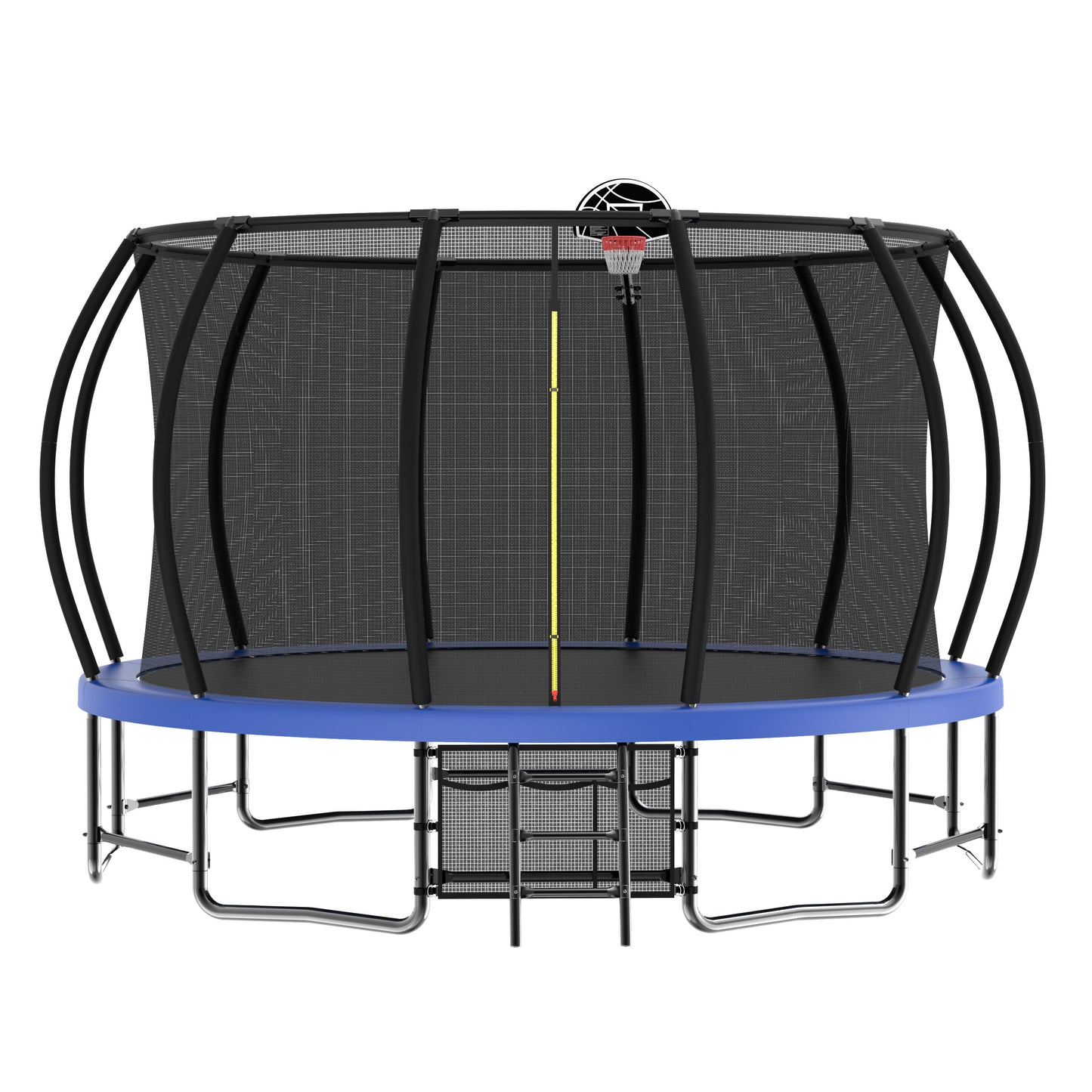 16FT Outdoor Trampoline for Kids and Adults, Pumpkin Trampolines with Curved Poles,Heavy Duty Trampoline Anti-Rust Coating ASTM Approval
