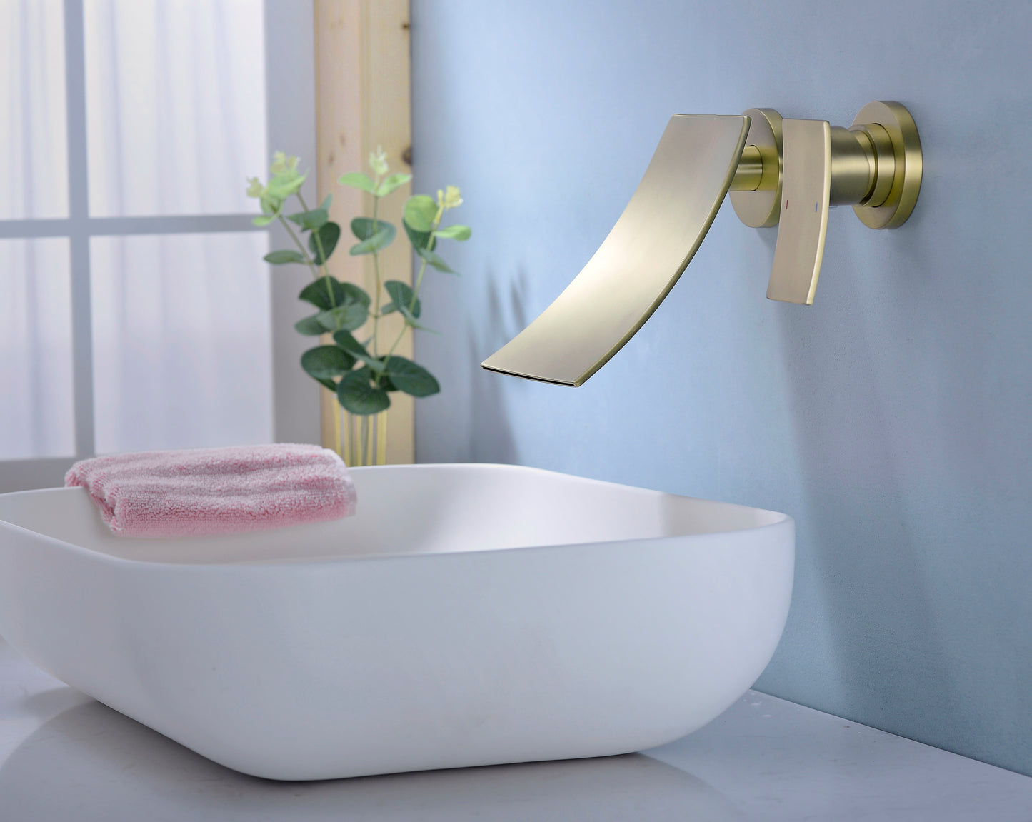 Wall Mount Widespread Bathroom Faucet