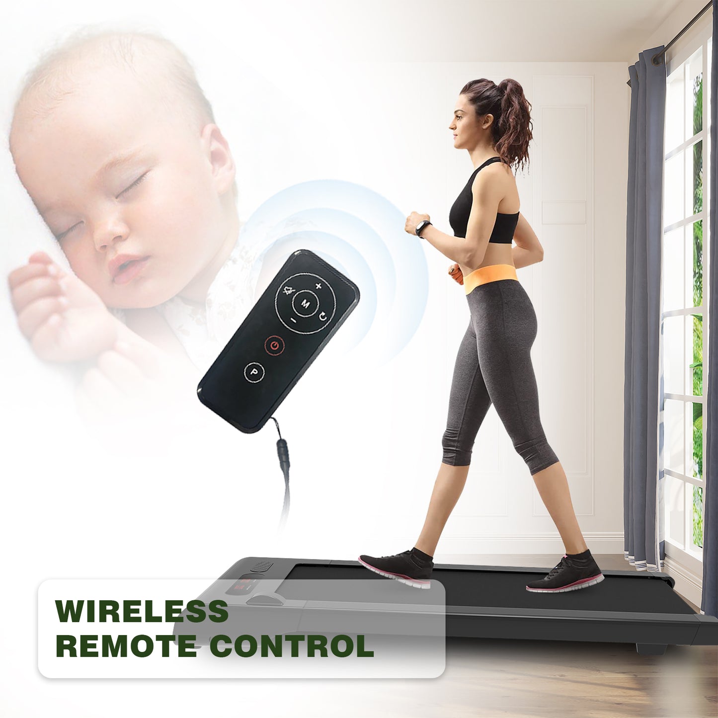 Cinta de correr con almohadilla para caminar debajo del escritorio, cinta de correr debajo del escritorio para oficina en casa, cinta de correr 2 en 1 para escritorio, ahorro de espacio con tapete para cinta de correr, control remoto, pantalla LED.