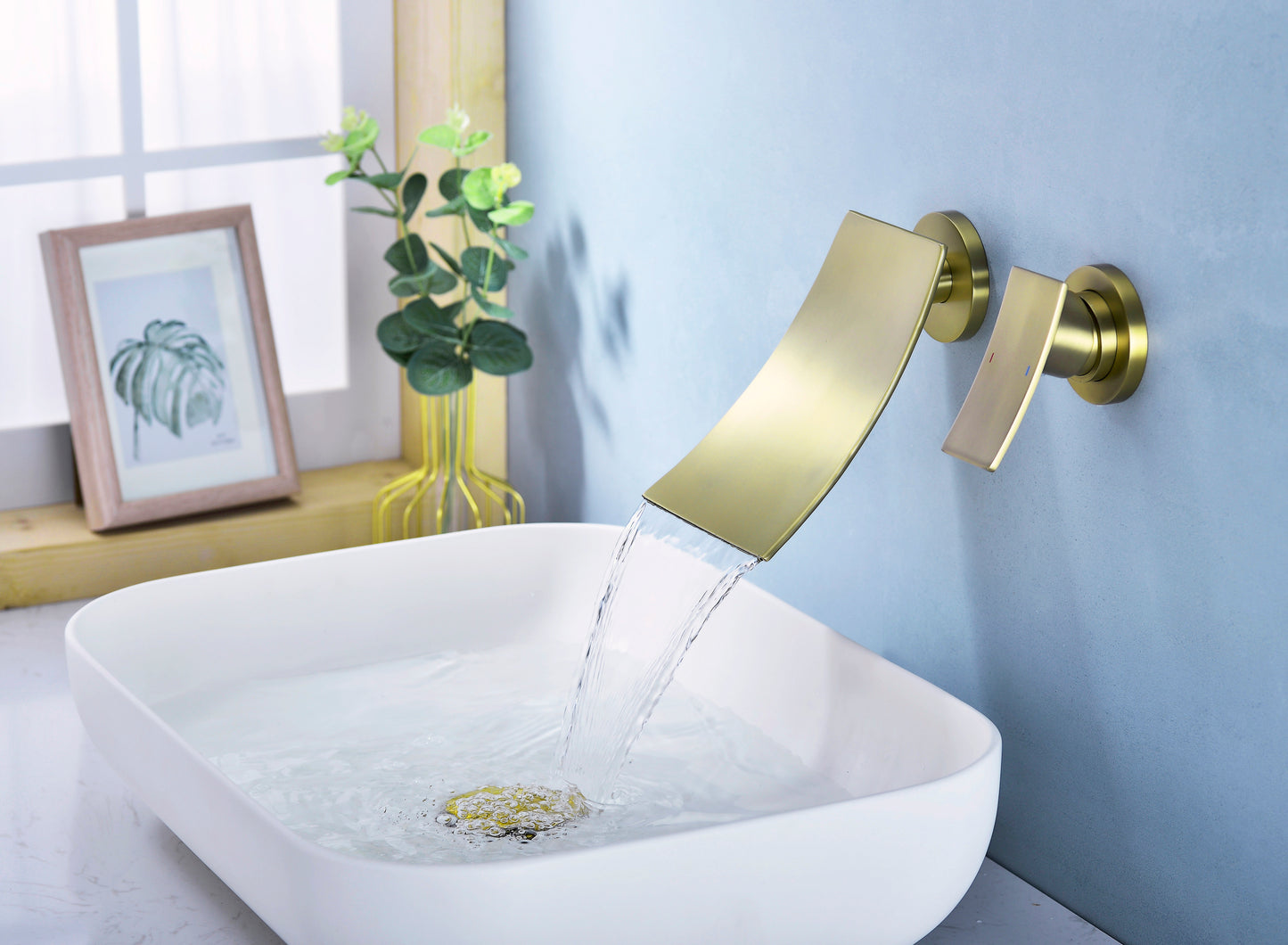 Wall Mount Widespread Bathroom Faucet