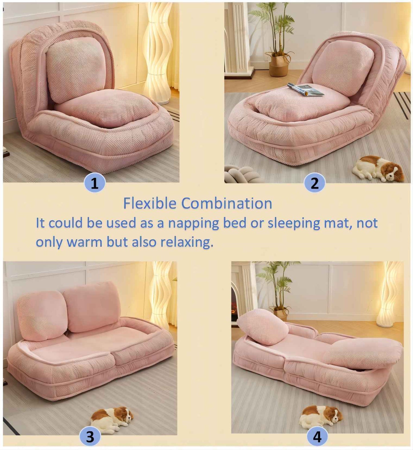 [VIDEO provided] Human Dog Bed ,Lazy Sofa Couch ,5 Adjustable Position,sit,sleep,fold,suit to put in bedroom, living room ,Space Saving Design