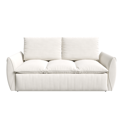 70.9' Pull Out Sofa Bed, 3-Seat Convertible Sleeper Sofa with 2-in-1 Pillow and Blanket Set,Multi-Functional Velvet Loveseat Bed,Beige