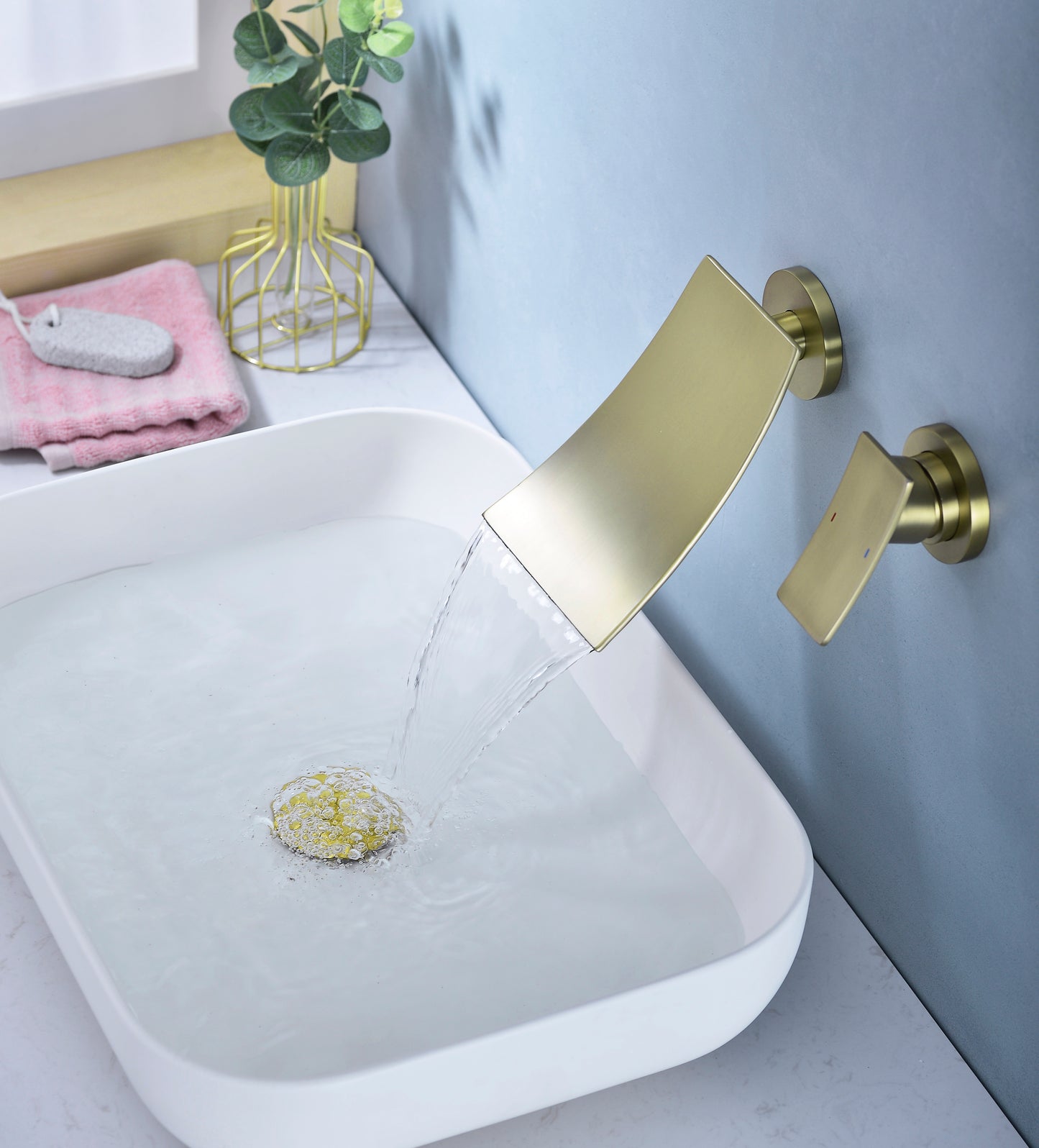 Wall Mount Widespread Bathroom Faucet