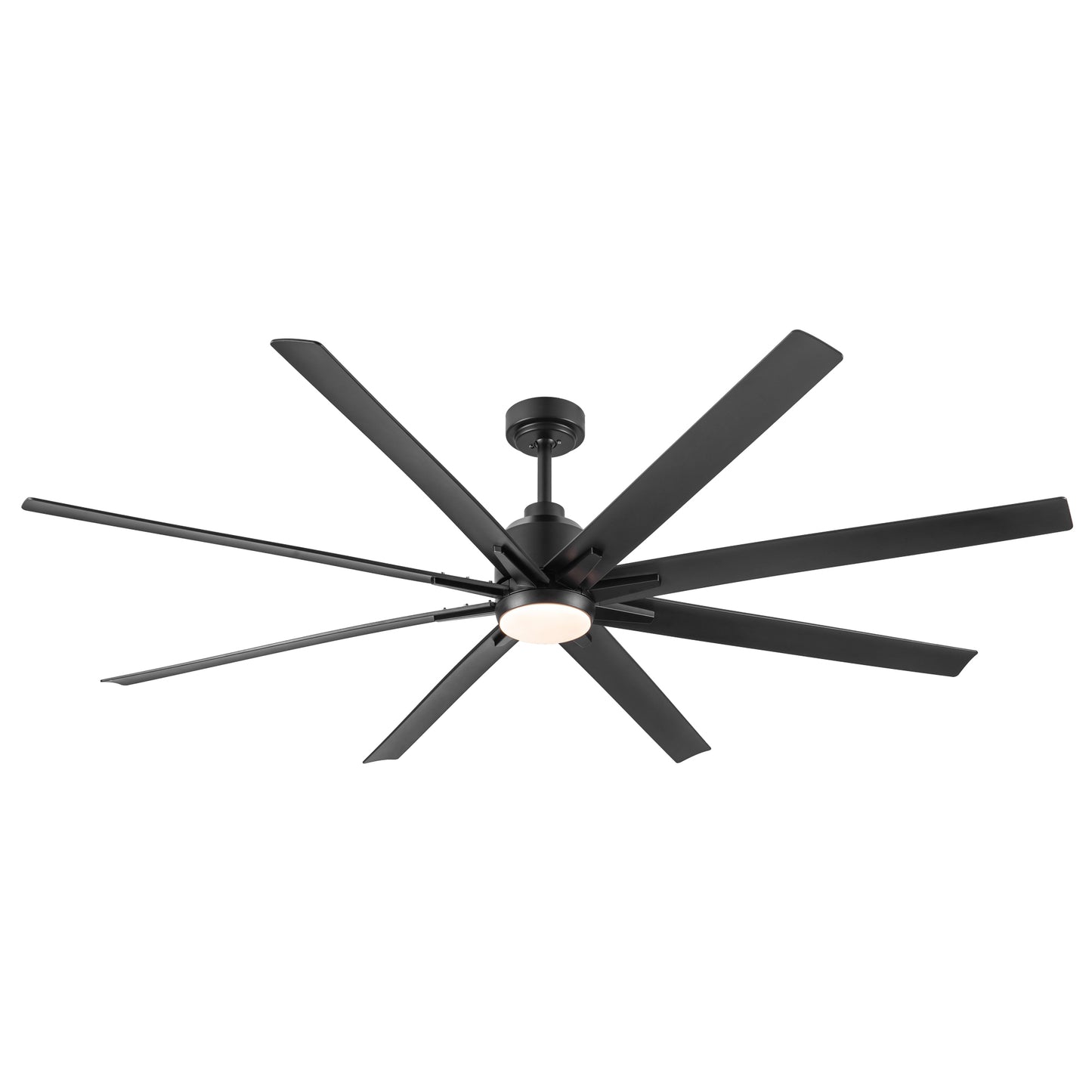 YUHAO 72" Integrated LED Light Ceiling Fan with Black ABS Blade