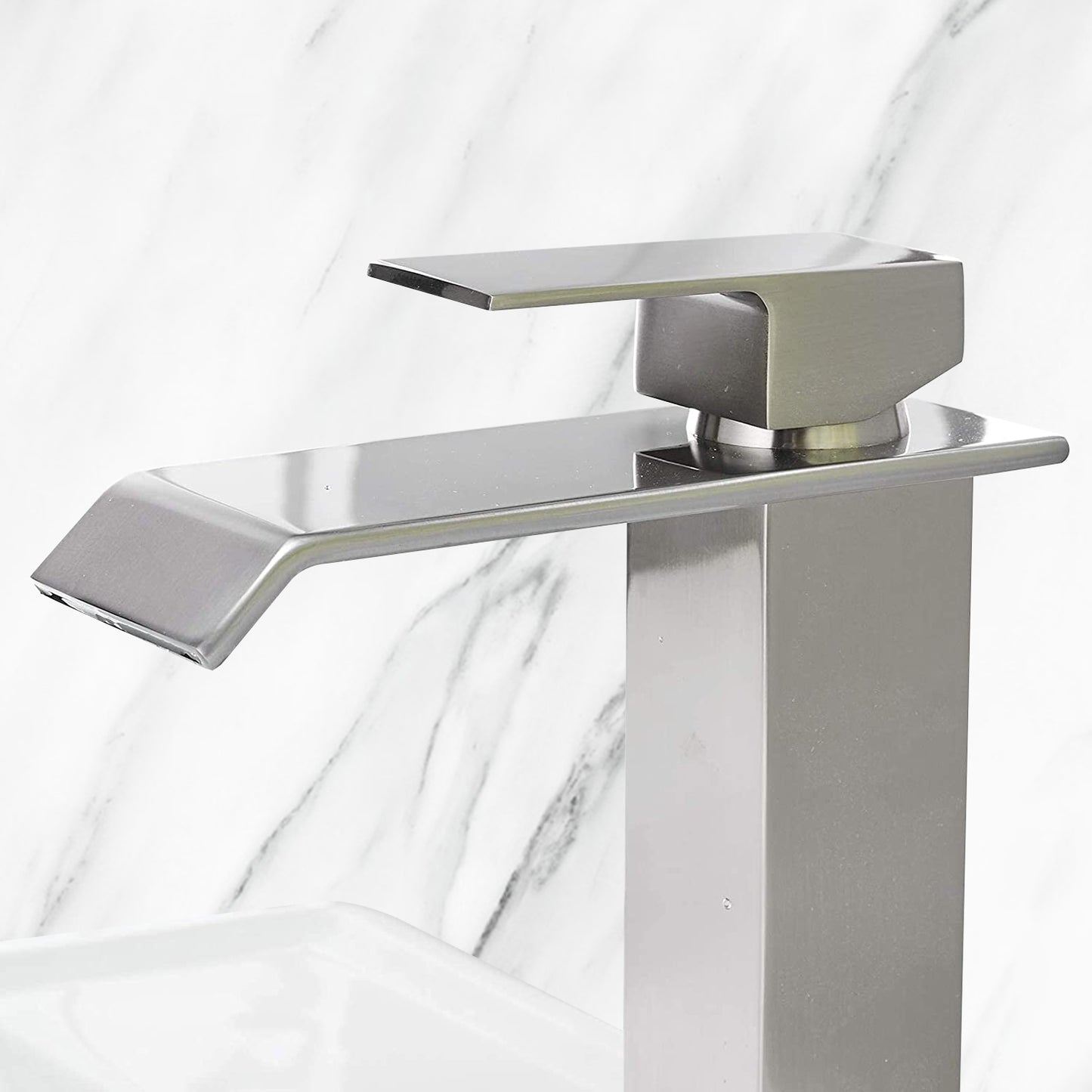 Waterfall Spout Bathroom Faucet,Single Handle Bathroom Vanity Sink Faucet