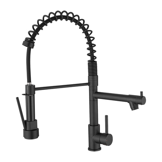 Commercial Stainless Steel Kitchen Faucet with Pull Down Sprayer,  Single Handle Single Lever Kitchen Sink Faucet