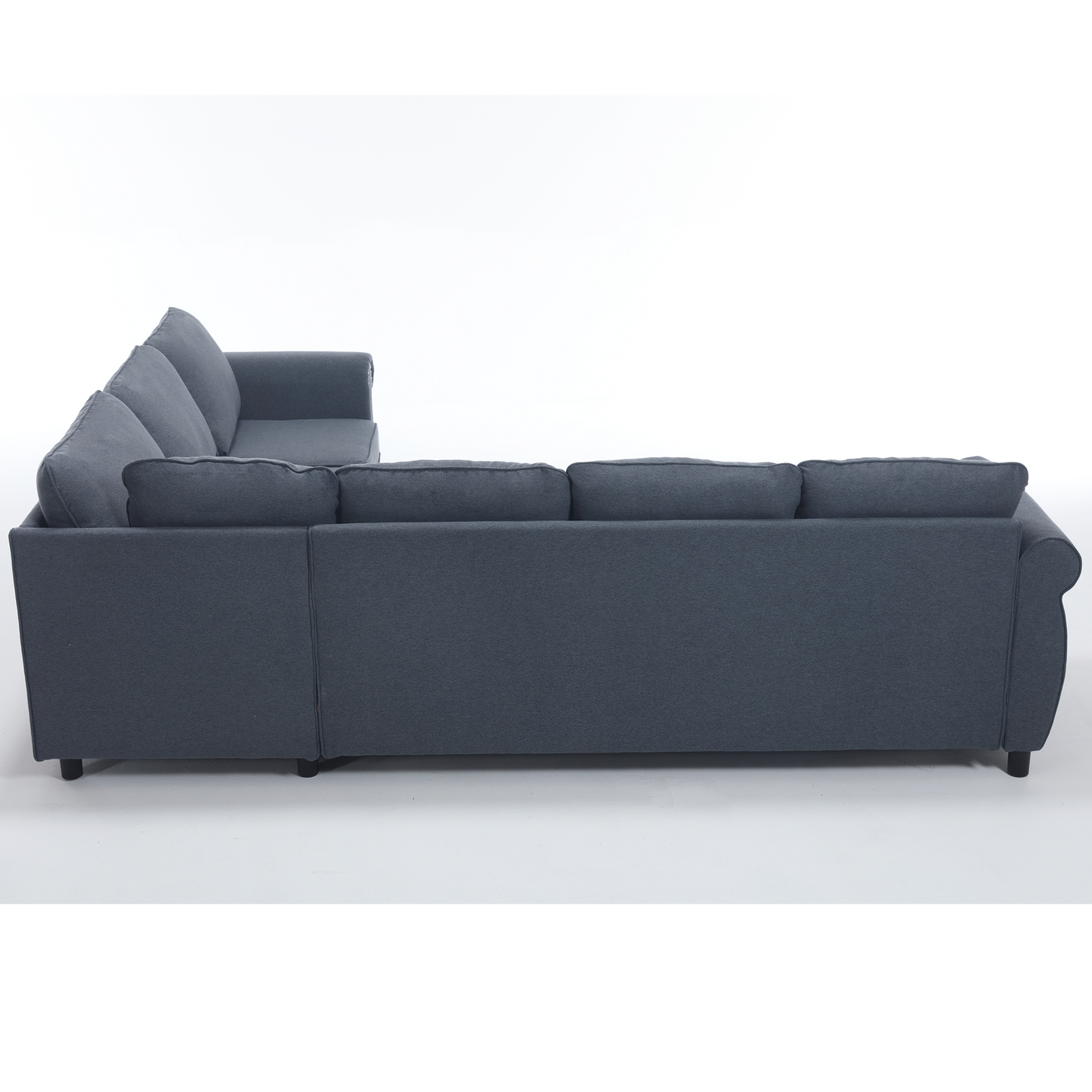 [NEW ARRIVED] [VIDEO PROVIDED] Sleeper Sofa, 2 in 1 Pull Out Couch Bed,6 seater sofa bed, L Shaped Sleeper Sectional Sofa Couch,Riveted sofa,104'' Large combined sofa Bed in living room, Dark Gray