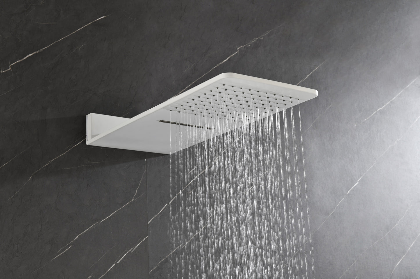 Wall Mounted Waterfall Rain Shower System With 3 Body Sprays & Handheld Shower