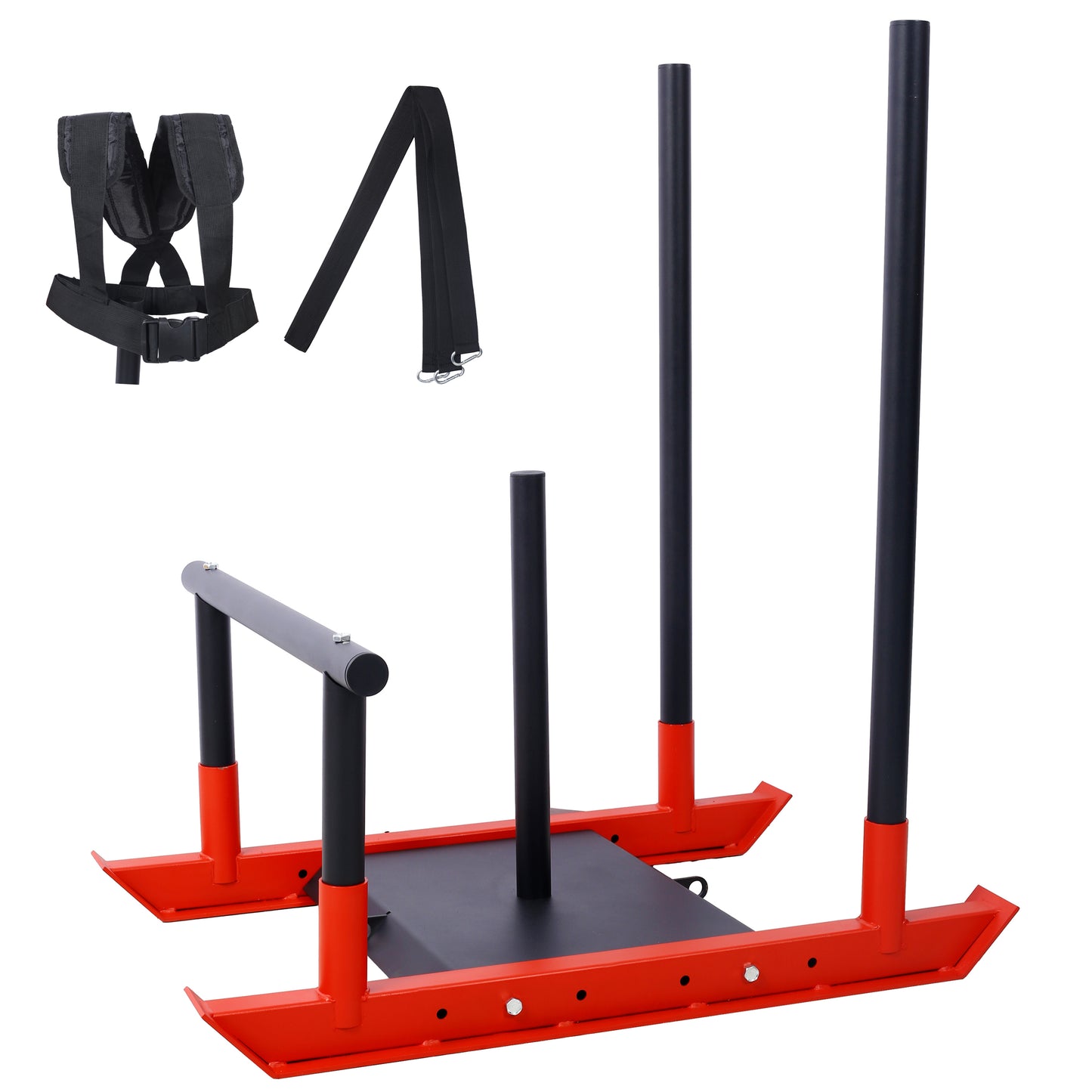 Weight Sled  Fitness Sled Fitness Strength Training Sled Speed Training Sled Heavy-Duty Weight Training Equipment for Muscle Building and Explosive Power  Suitable for 1'& 2' Weight Plate