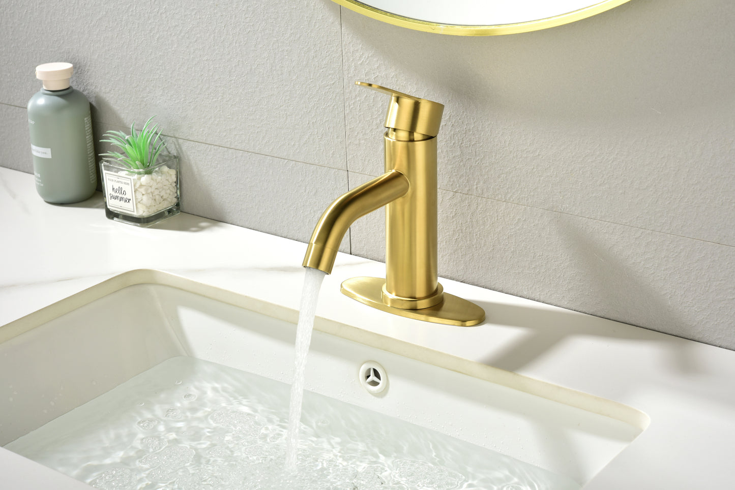 Waterfall Spout Bathroom Faucet,Single Handle Bathroom Vanity Sink Faucet