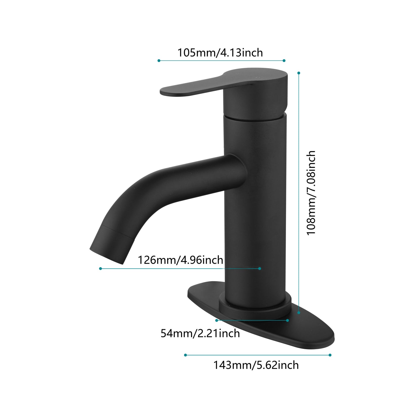 Waterfall Spout Bathroom Faucet,Single Handle Bathroom Vanity Sink Faucet