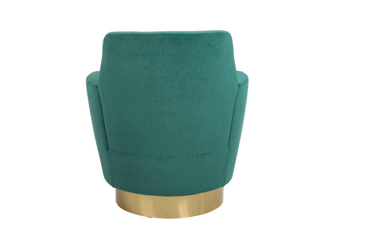 Velvet Swivel Barrel Chair, Swivel Accent Chairs Armchair for Living Room, Reading Chairs for Bedroom Comfy, Round Barrel Chairs with Gold Stainless Steel Base (Emerald)