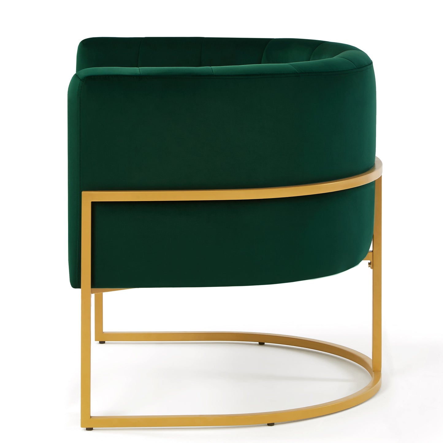 Upholstered Velvet Accent Chair with Golden Metal Stand,Mid-Century Living Room Leisure Chair with Curve Backrest  -Jade( Emerald)