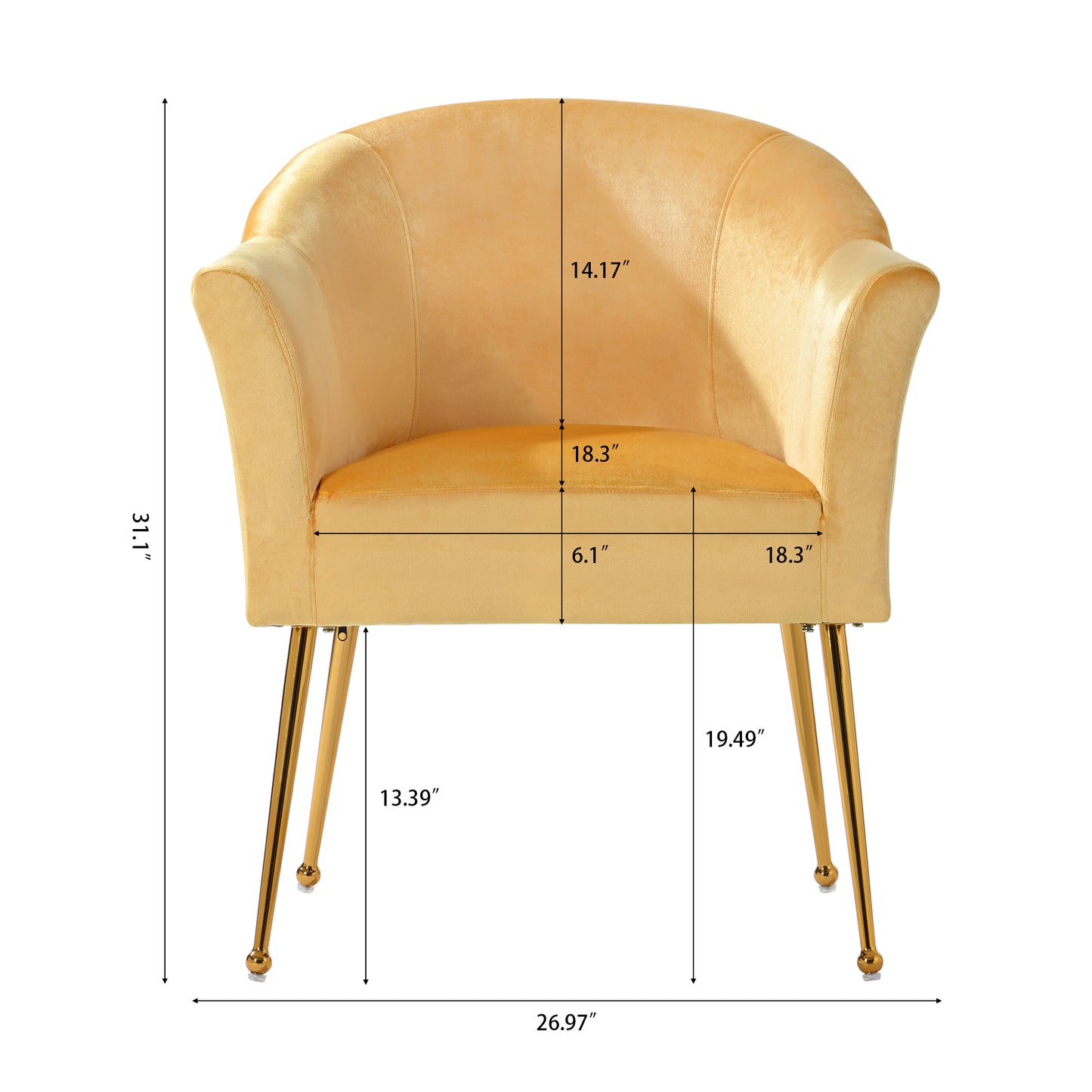 Velvet Accent Chair with  Wood Frame, Modern Armchair Club Leisure Chair with Gold Metal Legs, Single Reading Chair for Living Room Bedroom Office Hotel Apartments