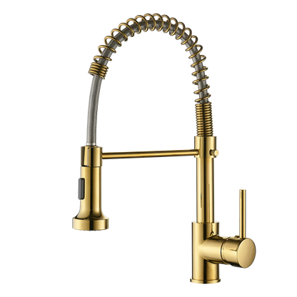 Commercial Kitchen Faucet with Pull Down Sprayer, Single Handle Single Lever Kitchen Sink Faucet