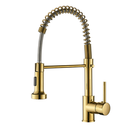 Commercial Kitchen Faucet with Pull Down Sprayer, Single Handle Single Lever Kitchen Sink Faucet