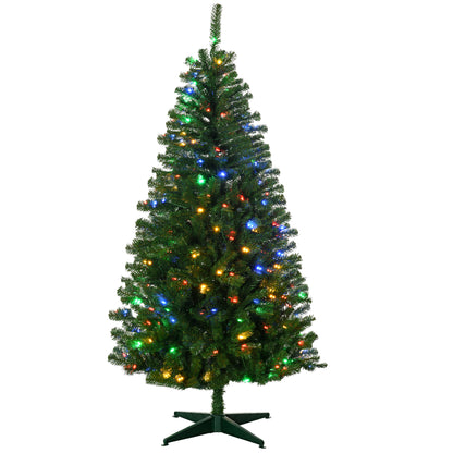 HOMCOM 6ft Tall Prelit Artificial Christmas Tree Holiday Décor with 584 Branches, 212 Warm White or Colorful LED Lights, Auto Open