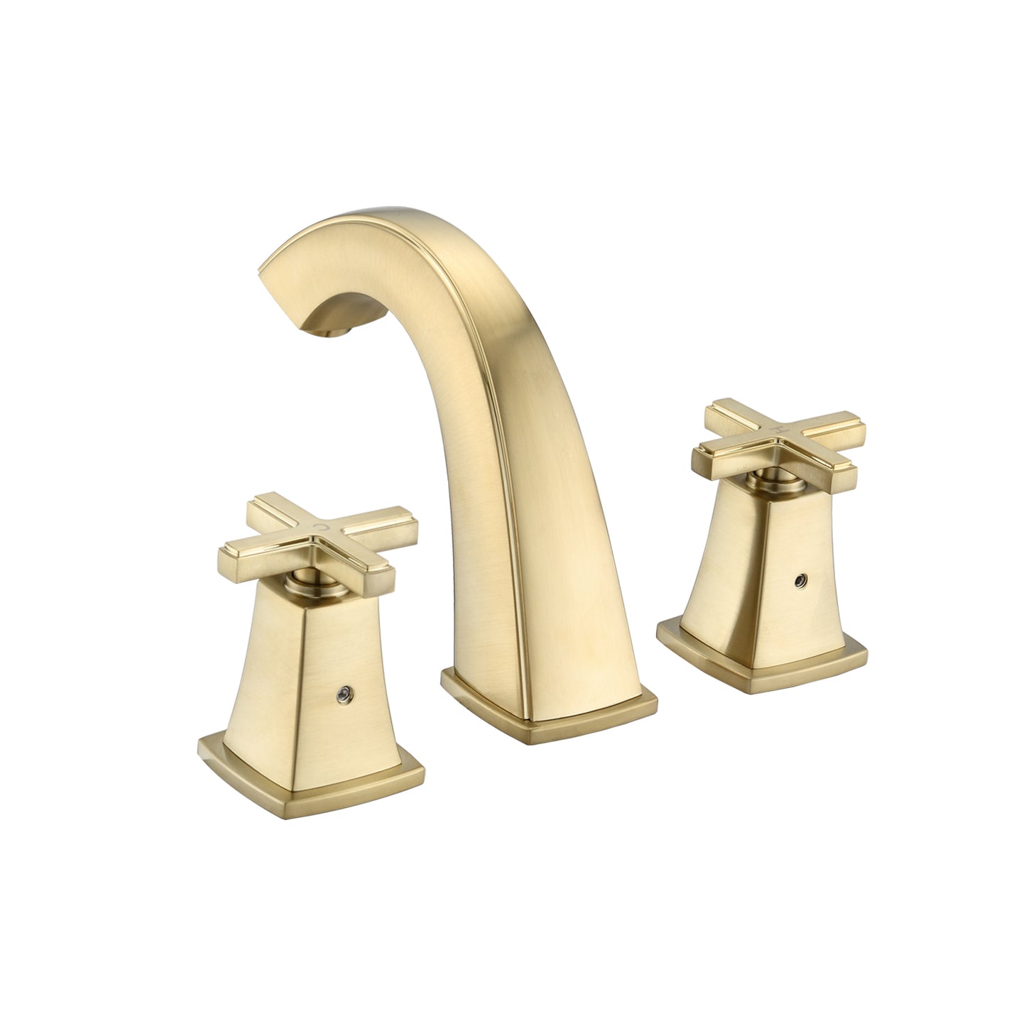 Widespread Bathroom Faucet 8 Inch 2 Handles with Drain Assembly, Brushed Gold