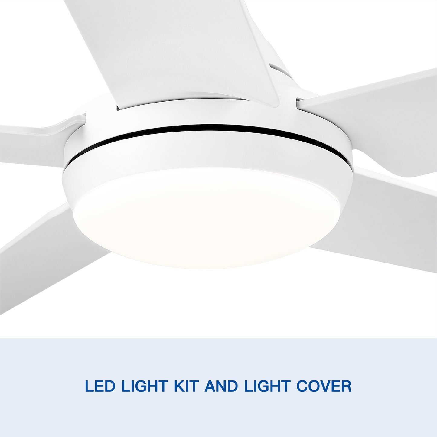 YUHAO 48 In Intergrated LED Ceiling Fan with White ABS Blade