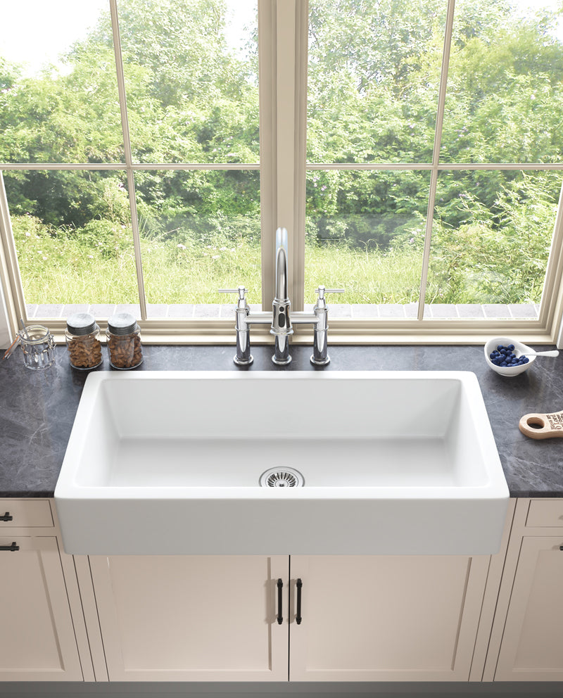 White Farmhouse Sink Deep Apron Sink Undermount Farmhouse Kitchen Sink Single Farm Sink