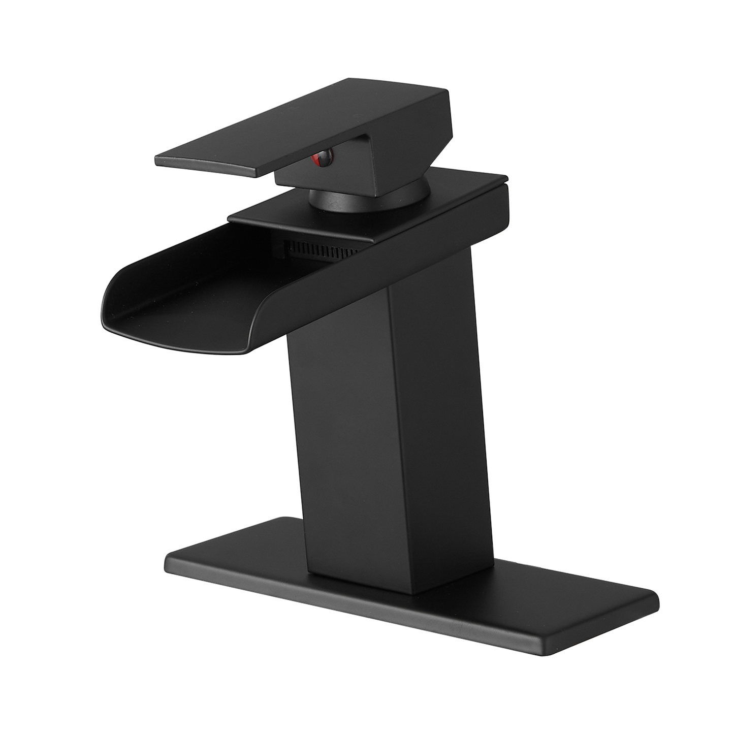 Sink Faucet With Deck Plate Waterfall Black Bathroom faucets for Sink 1 Hole or 3 Holes One Handle Faucets
