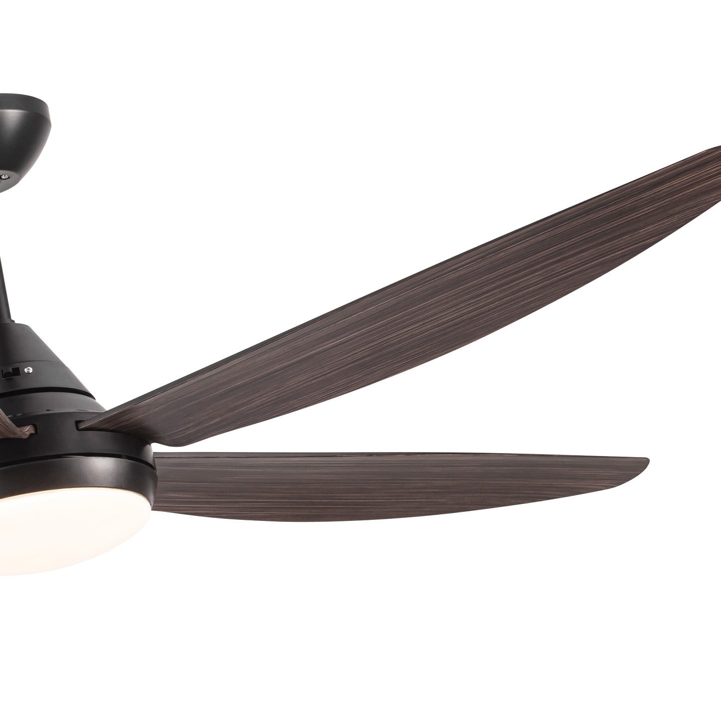 YUHAO 56 In Intergrated LED Ceiling Fan Lighting with Brown Wood Grain ABS Blade