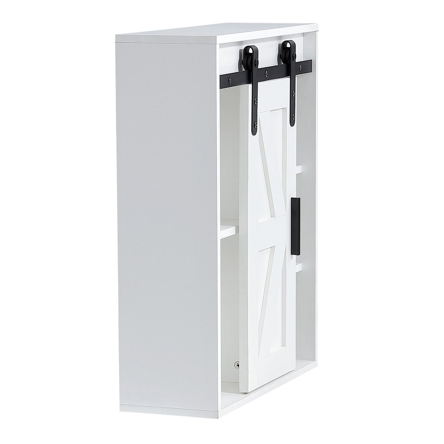 Gabinete de Almacenamiento de Pared de Madera, gabinete de Almacenamiento de baño de Inodoro de 5 Capas, gabinete Multifuncional con Puerta Ajustable, Blanco