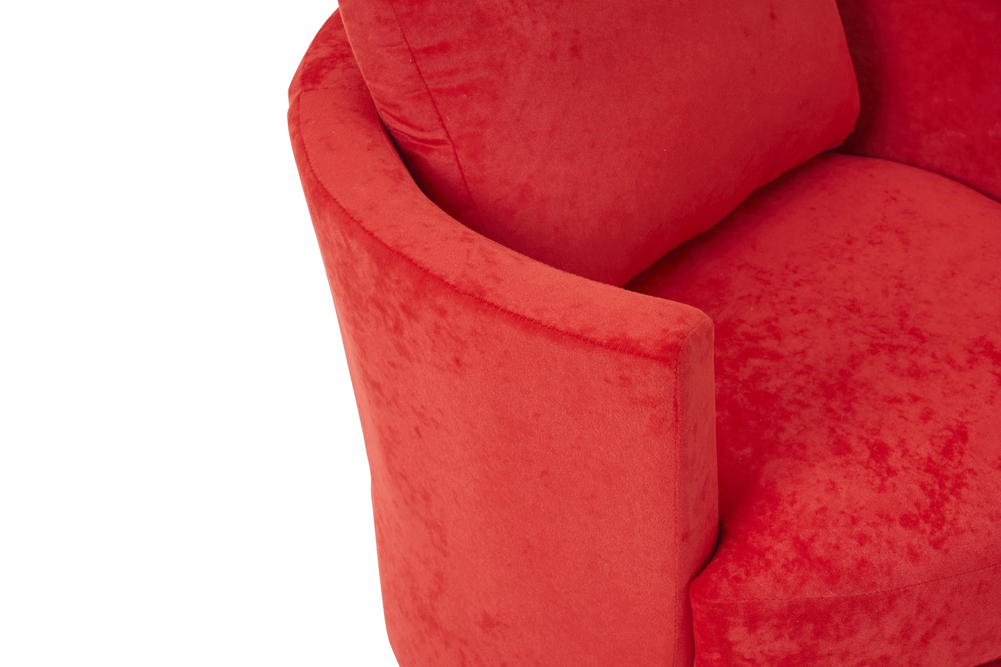 Silla giratoria de terciopelo, sillas giratorias decorativas, sillón para sala de estar, sillas de lectura para dormitorio, cómodas, sillas redondas con base de acero inoxidable dorado (rojo)