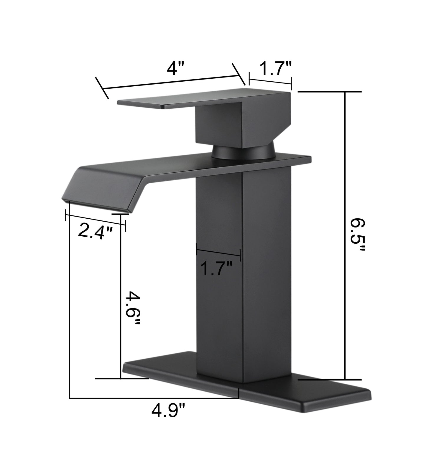 Grifo de baño con caño en cascada, Grifo monomando para lavabo de tocador de baño