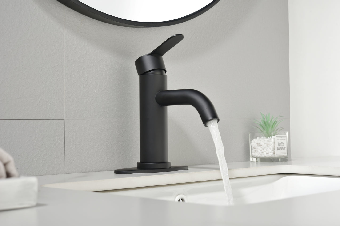 Waterfall Spout Bathroom Faucet,Single Handle Bathroom Vanity Sink Faucet