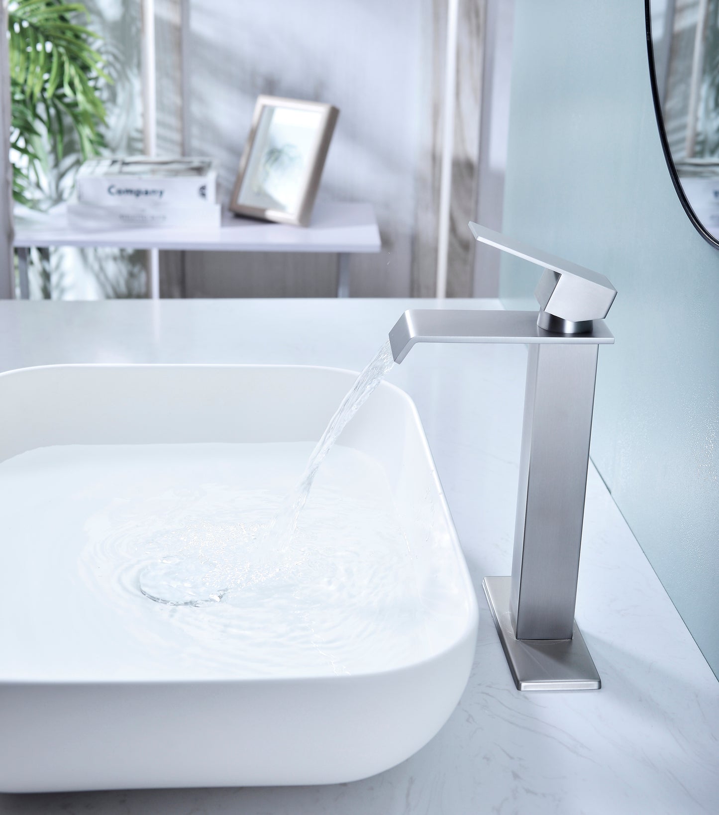 Grifo de baño con caño en cascada, Grifo monomando para lavabo de tocador de baño