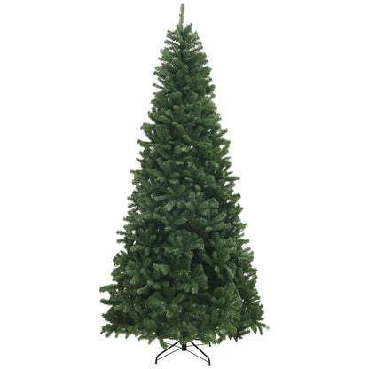 HOMCOM 9ft Artificial Christmas Tree, Xmas Tree with 2132 Branch Tips, Auto Open, Holiday Décor with Steel Base for Home Office, Green
