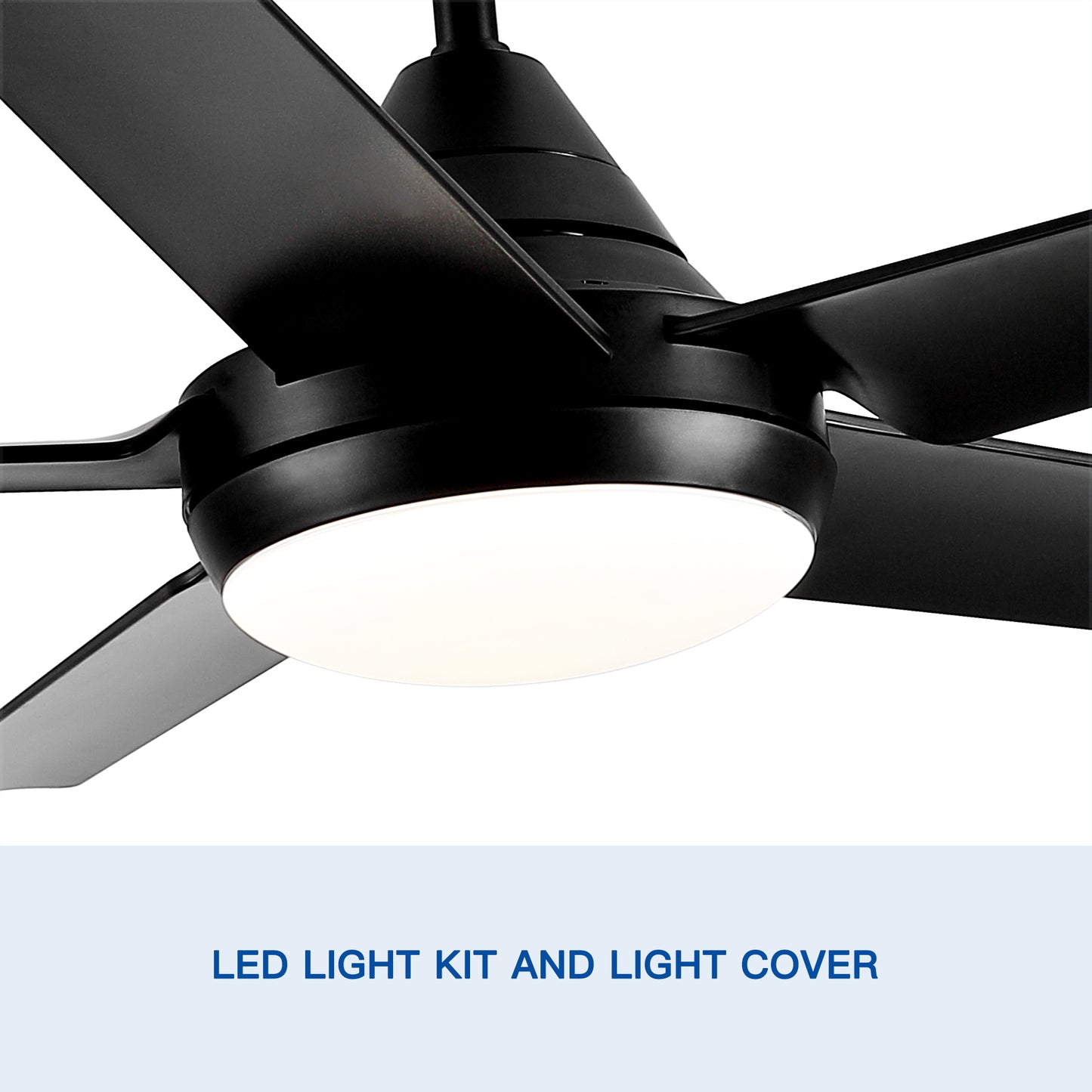 YUHAO 48 In Intergrated LED Ceiling Fan Lighting with Black ABS Blade